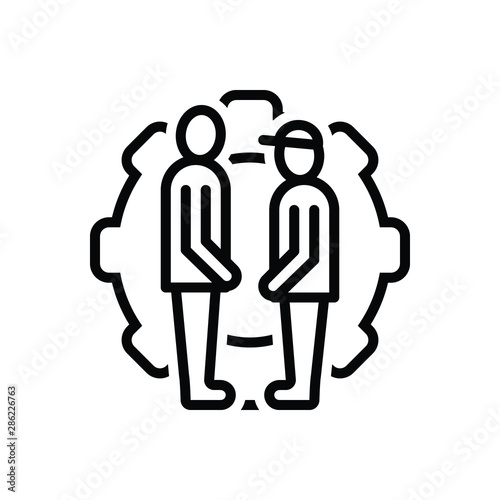 Black line icon for junior 