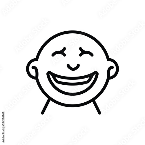 Black line icon for laugh guffaw