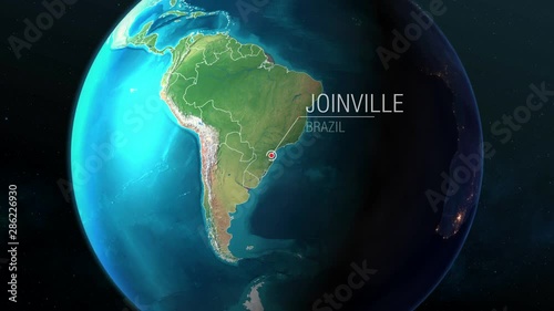 Brazil - Joinville - Zooming from space to earth