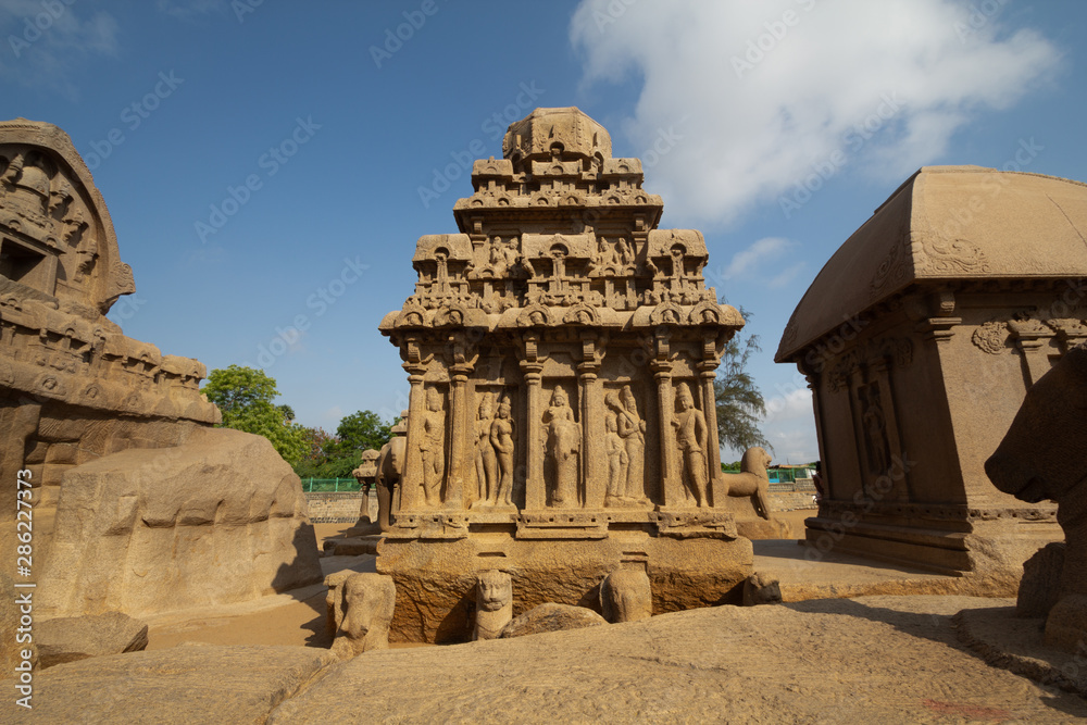 Five Ratha, Mamallapuram (Mahabalipuram), Detail On Arjuna Ratha, Mahabalipuram