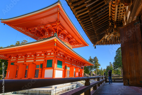 Konpon Daito Pagoda at Danjo Garan Temple on Mt. Koya  Koyasan  in Wakayama Prefecture  Japan