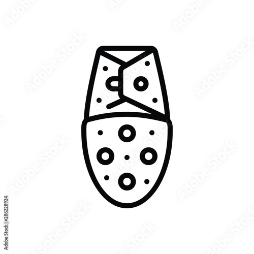 Black line icon for swaddle blankets 