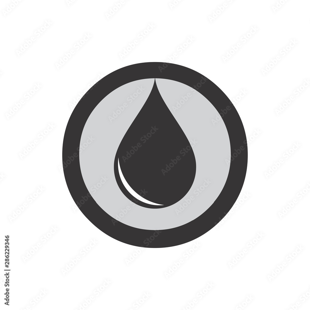 Circle with Oil drop logo design vector