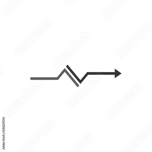 N letter with Arrow logo design vector