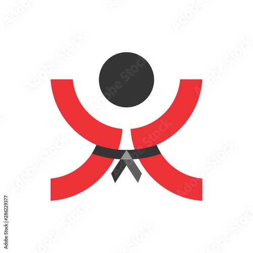 Martial art logo design vector