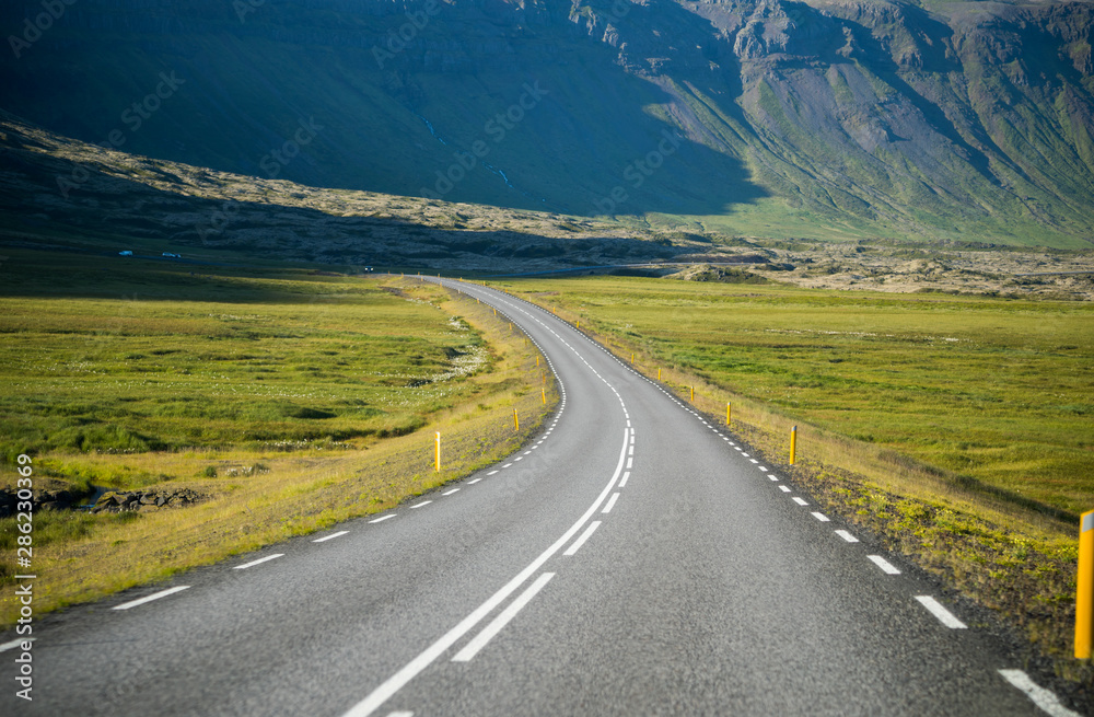 Naklejka premium Beautiful view on the road trip at westfjords in Iceland, The Westfjords is the northwest part of Iceland. It is the place that offers the most spectacular scenic drive in the country