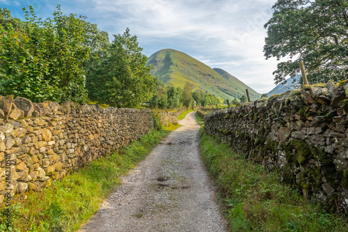 Hikking between Brotherswater and Angle Tarn near Patterdale in the English Lake Districr surrounded by many Wainwrights photo