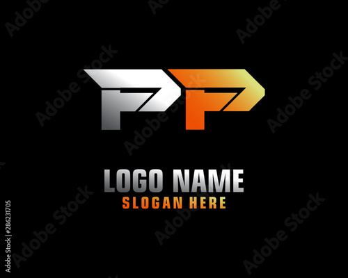 PP Initial letter logo template vector