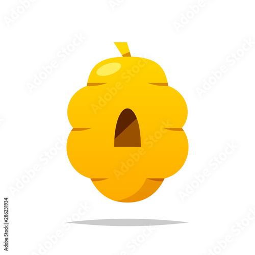 Cartoon bee nest vector isolated illustration