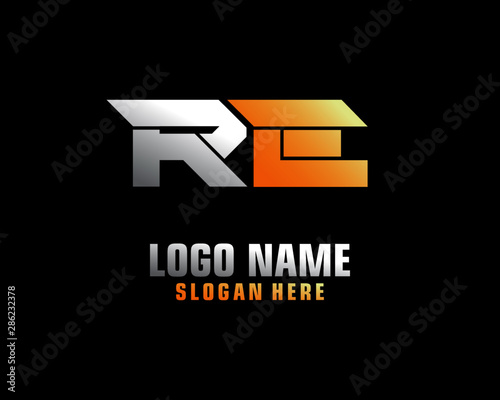 RE Initial letter logo template vector