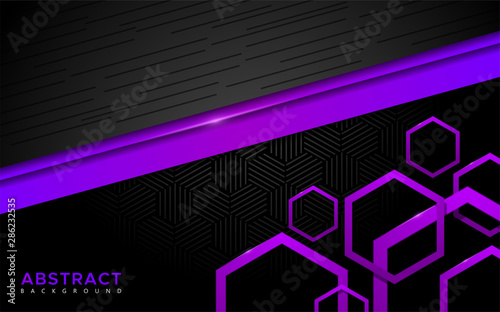 abstract geometric shape backgroundModern purple with shine hexagon background. photo