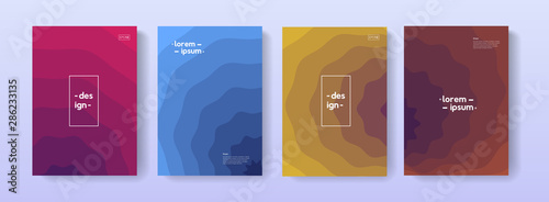 Modern geometric annual cover illustations bundle vector design. Minimal wavy pattern backgrounds for brochure, flayer,banner and card. photo