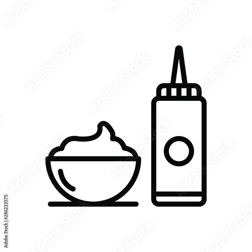 Black line icon for sauce spice 