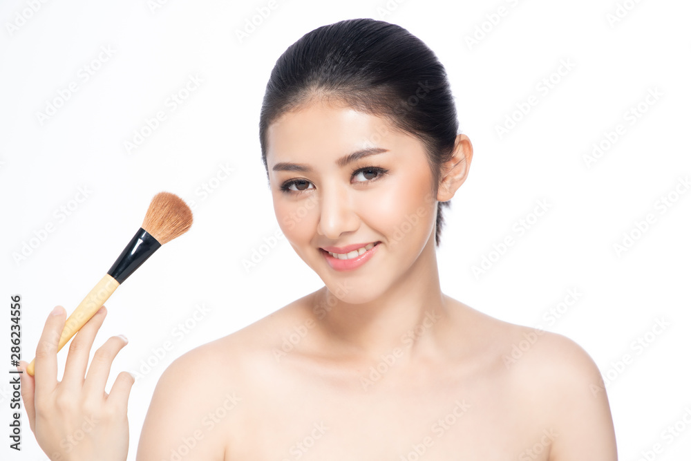 Beautiful Young Asian Woman short hair with Clean Fresh Skin. Face care, Facial treatment, Cosmetology, beauty and healthy skin and cosmetic ideas concept. Beautiful Young Asian Woman short hair with Clean Fresh Skin. Face care, Facial treatment, Cosmetology, beauty and healthy skin and cosmetic ideas concept.