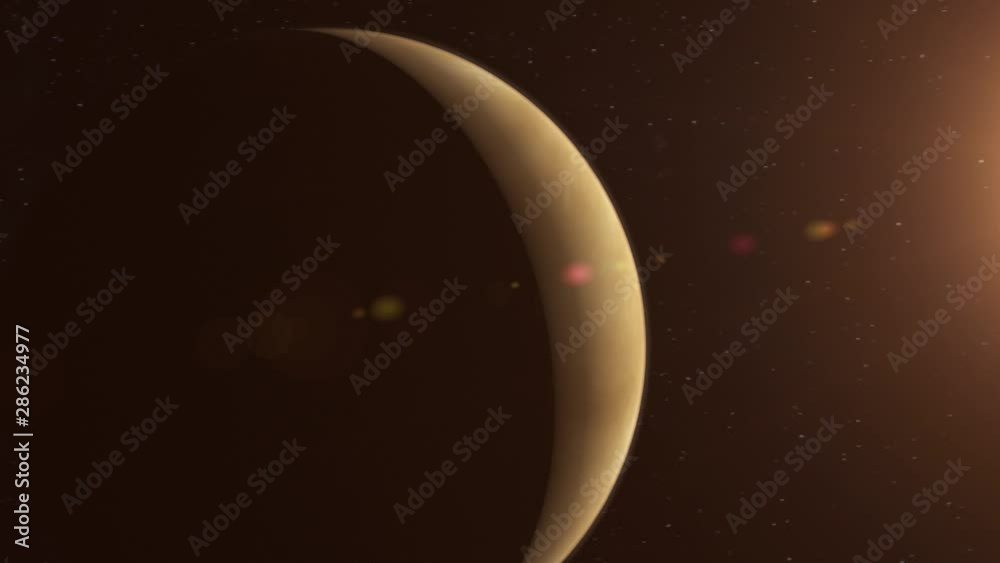 CGI Realistic Planet Venus Fly By.