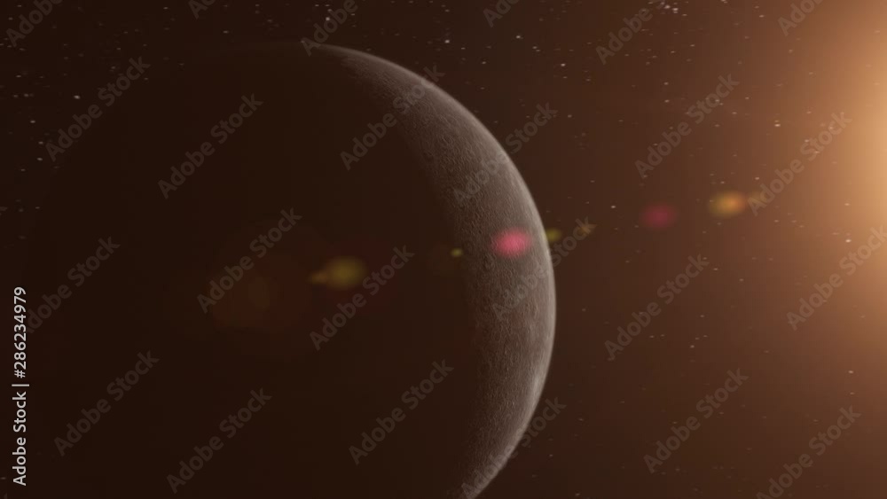 CGI Realistic Planet Mercury Fly By.