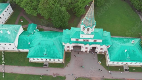 Moscow Moska River and Chuch of Kazan 4k from a drone in the afternoon photo