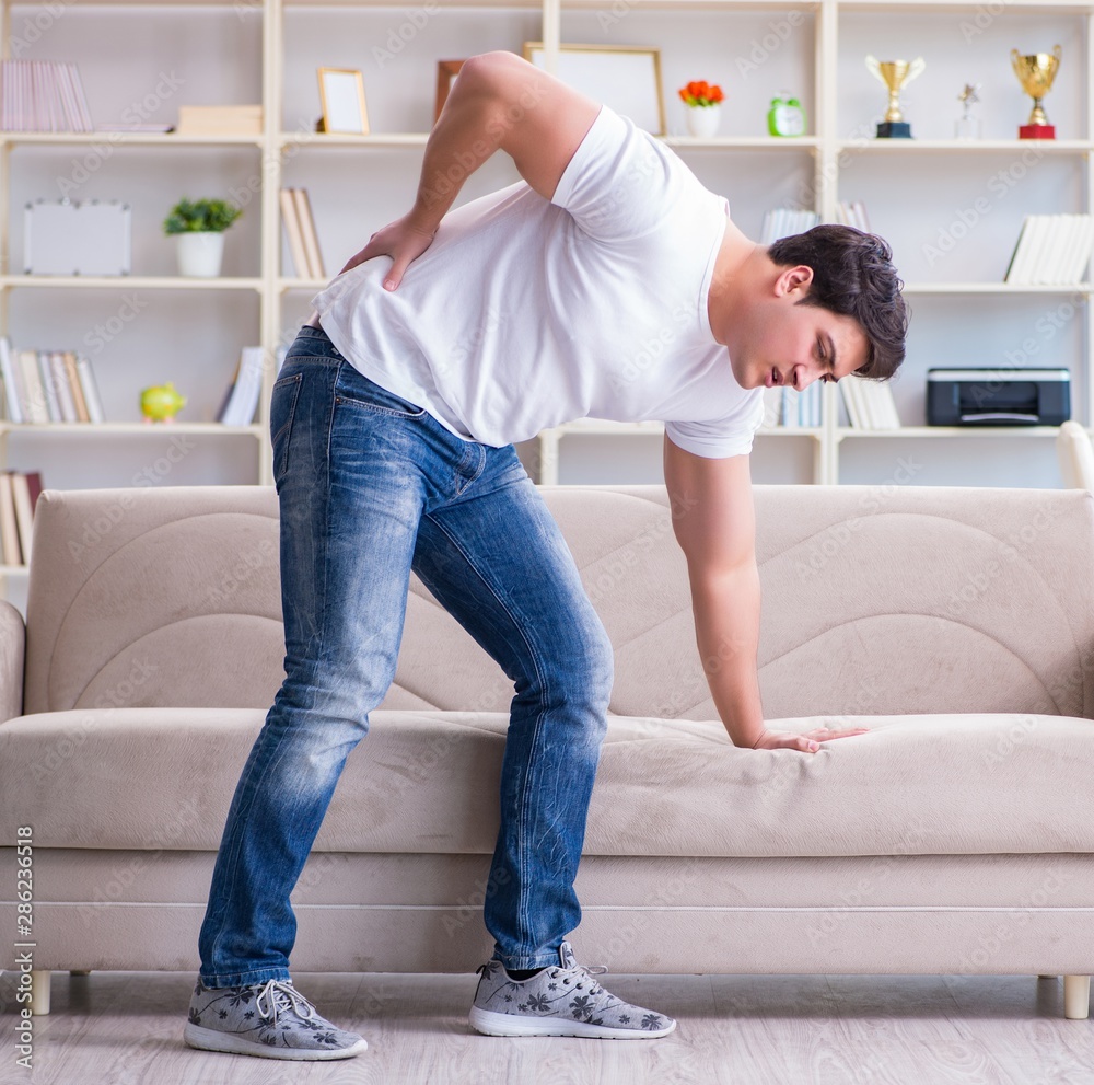 Man suffering from sick stomach and vomiting Man suffering from sick stomach and vomiting