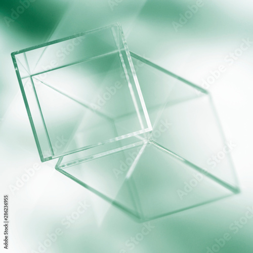 acrylic box abstract. shadow and reflection.