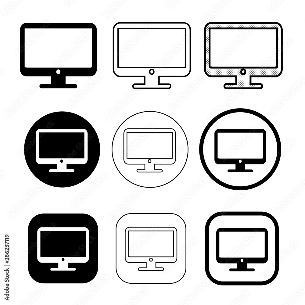 Simple Computer monitor icon sign design Simple Computer monitor icon sign design
