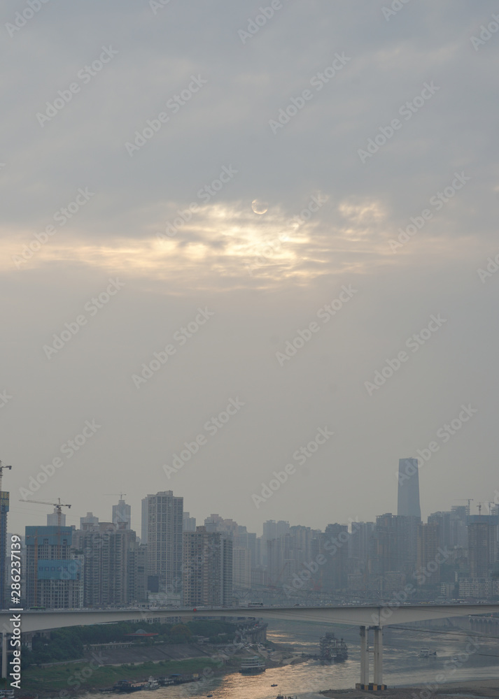 Fototapeta premium Chongqing skyline at sunset