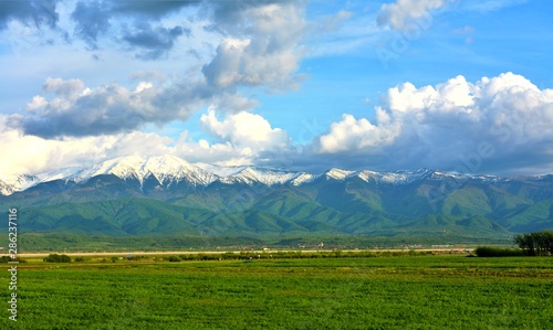 Fagaras mountains seen from a distance