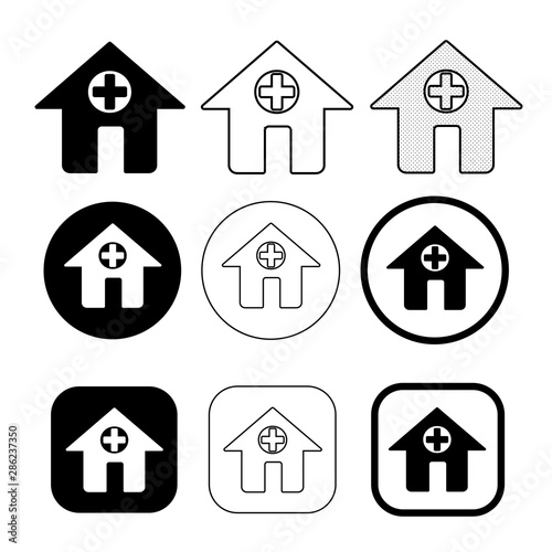 simple Hospital icon sign design