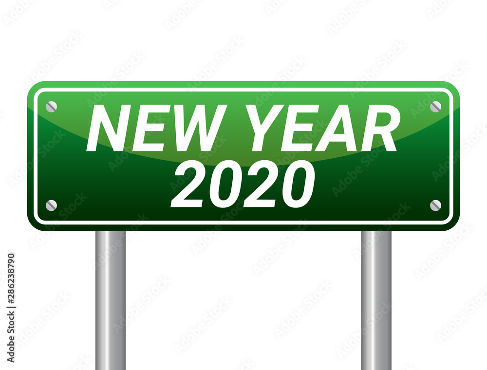 Vector illustration of new year 2020 road sign. Vector illustration of new year 2020 road sign.
