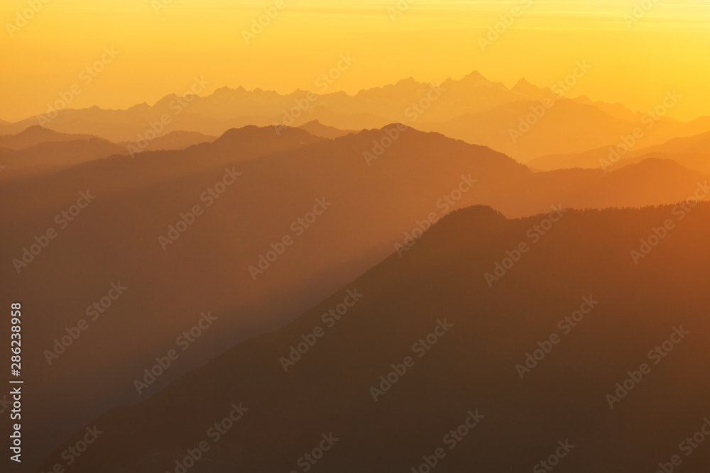 Mountains on sunset