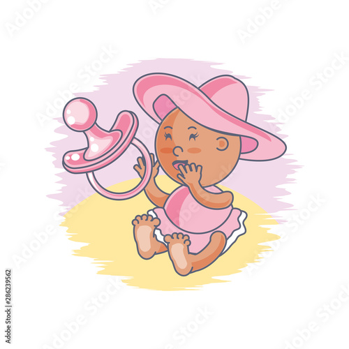 cute baby girl with pacifier