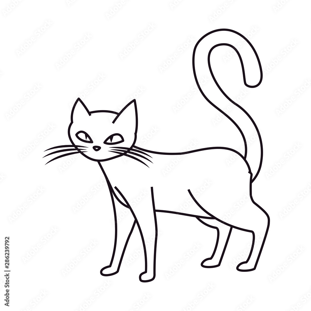 Fototapeta premium cat happy halloween celebration design