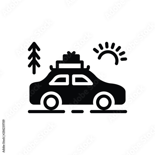 Black solid icon for vacation 