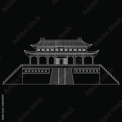 Forbidden City Beijing China Simple negative vector design.