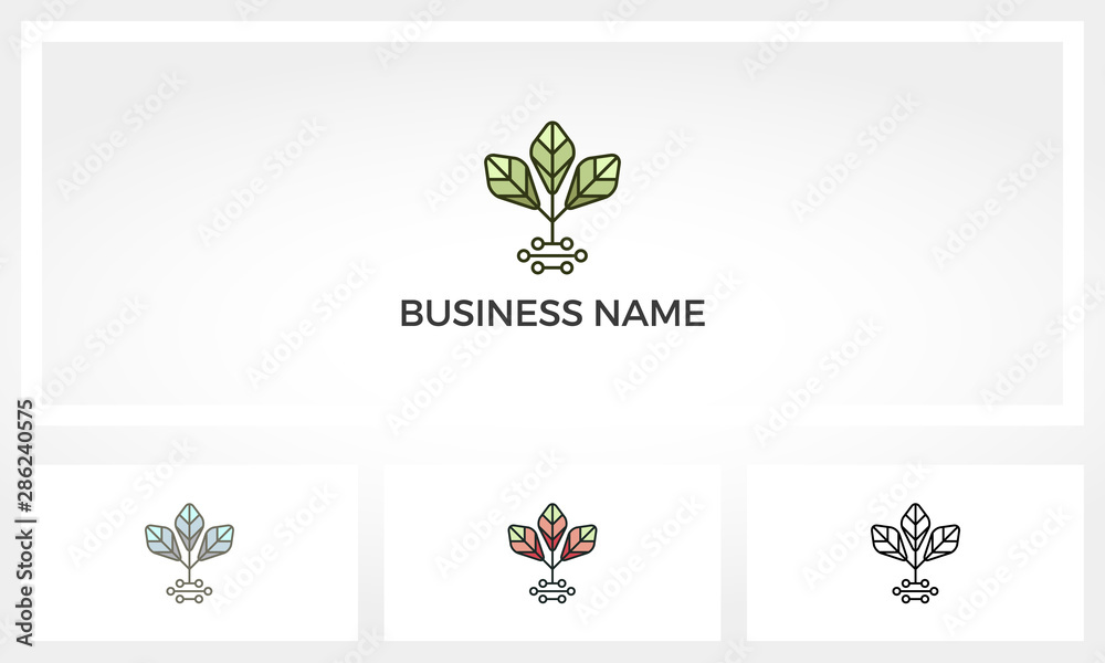 Leaves With Nodes Lines As The Soil Logo Leaves With Nodes Lines As The Soil Logo