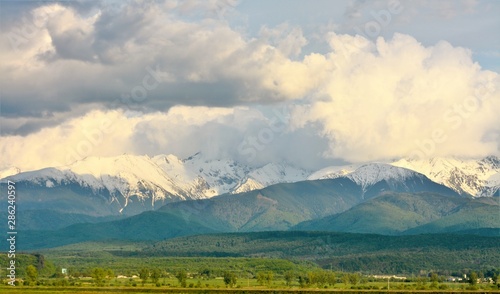 Fagaras mountains with snow-covered peak