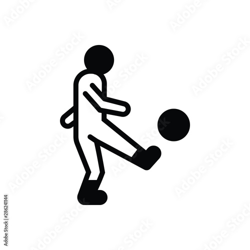 Black solid icon for kick 