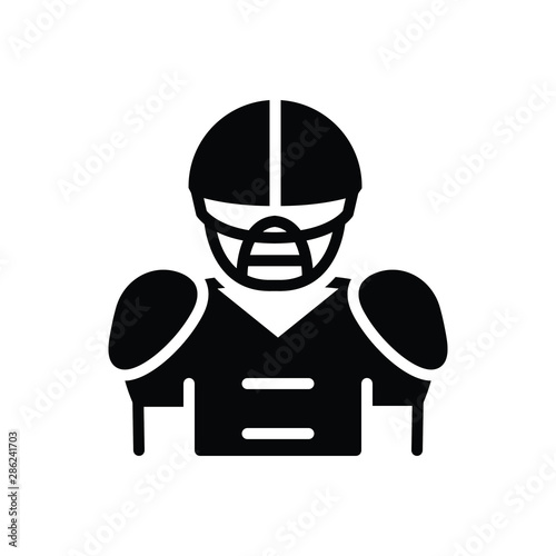 Black solid icon for quarterback 