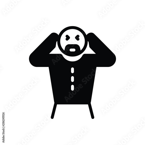 Black solid icon for unable 