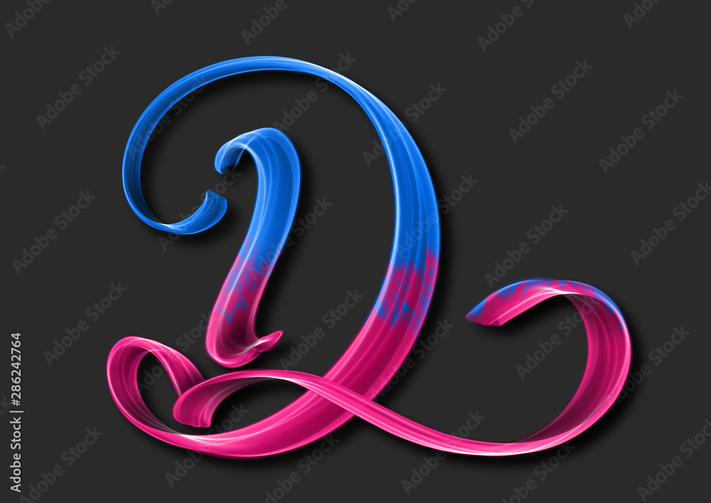 Capital letter D elegant lettering 3d illustration Capital letter D elegant lettering 3d illustration