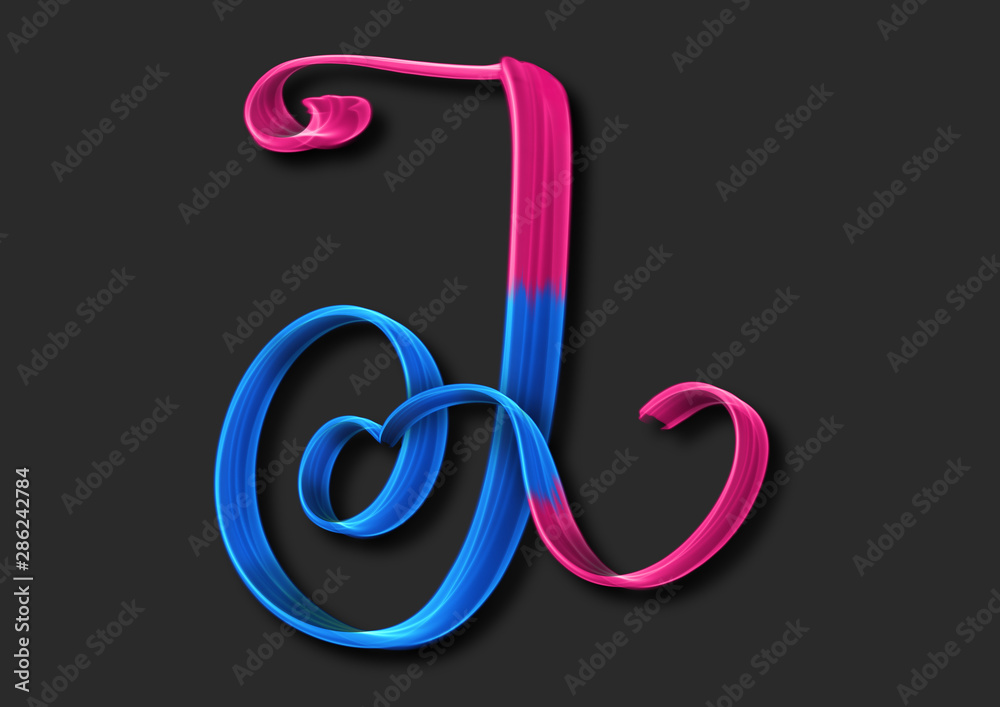 Obraz premium Capital letter J elegant lettering 3d illustration