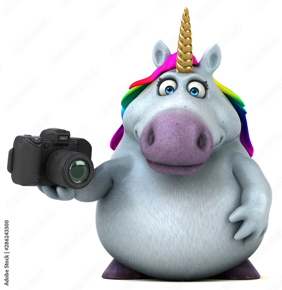 Naklejka premium Fun unicorn - 3D Illustration