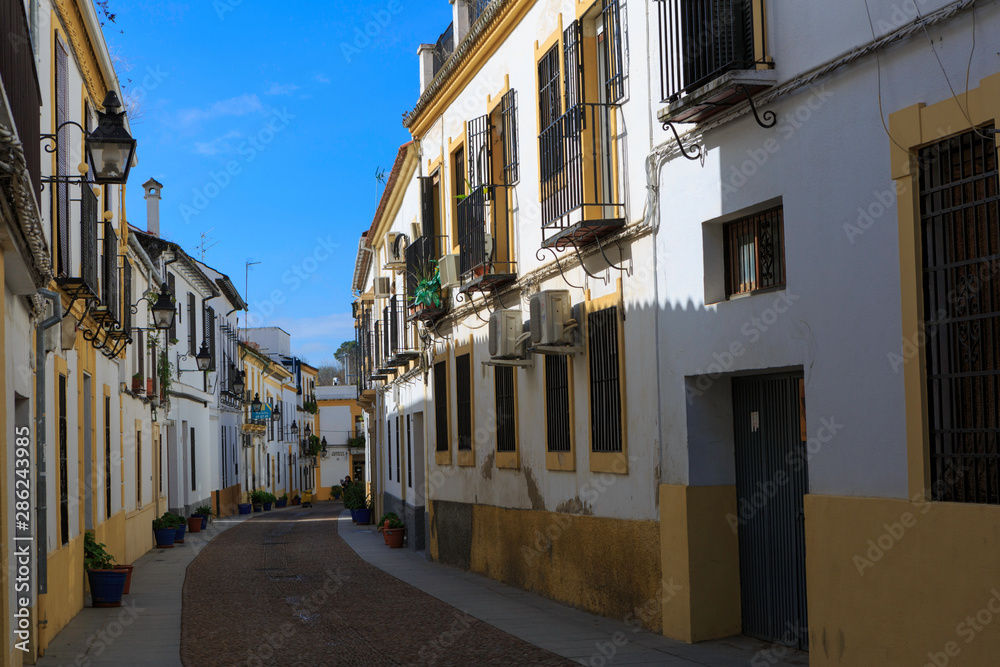 Cordoba,Spain,2,2014;White architecture and traditional street