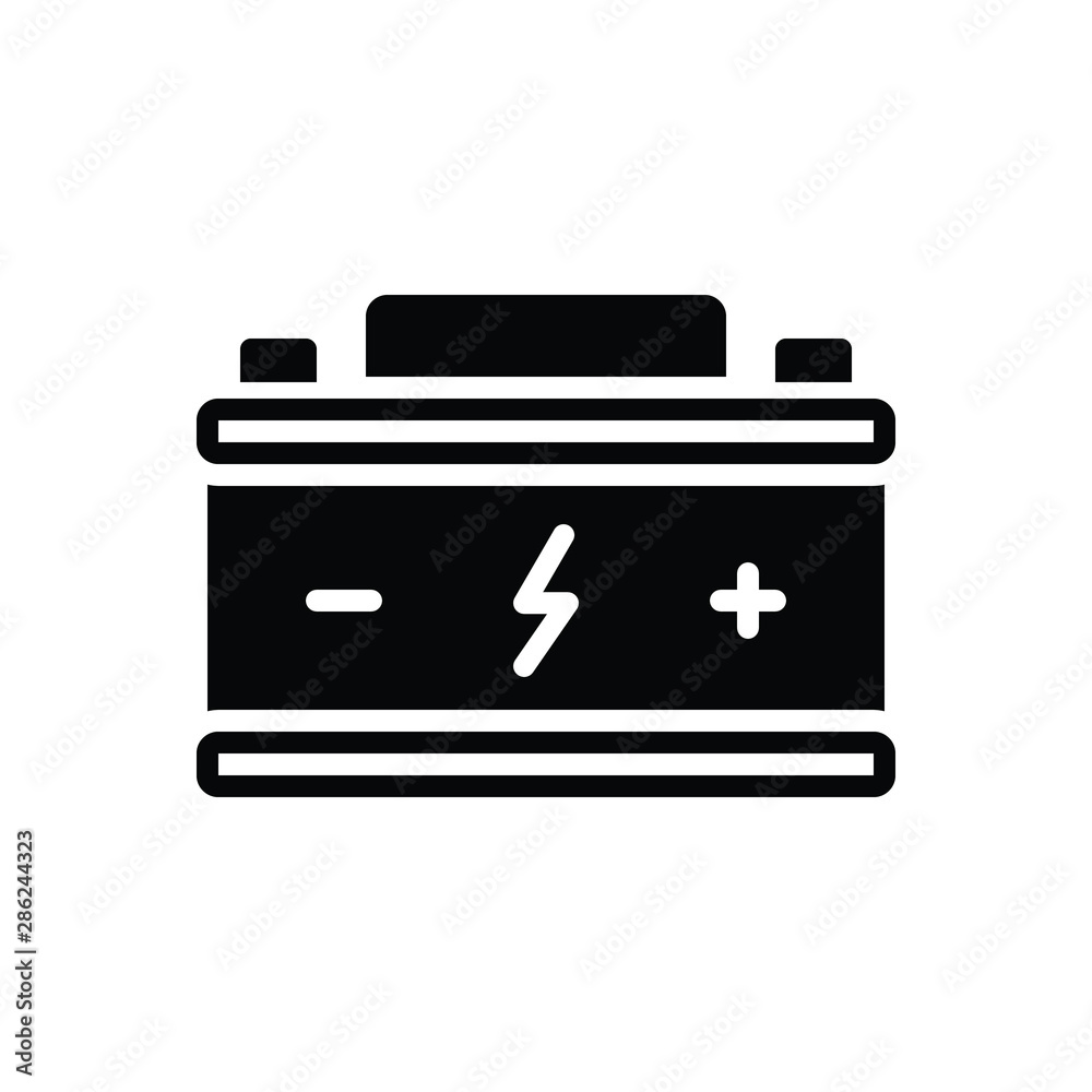 Black solid icon for cell battery Black solid icon for cell battery