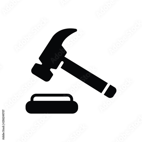 Black solid icon for hammer  