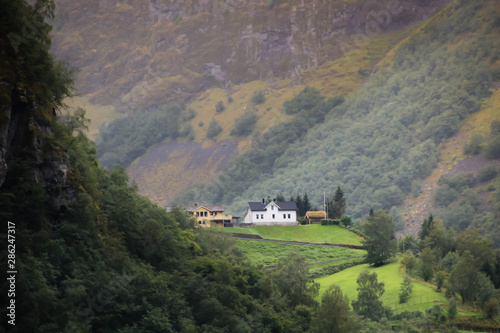 village in the mountains on norway