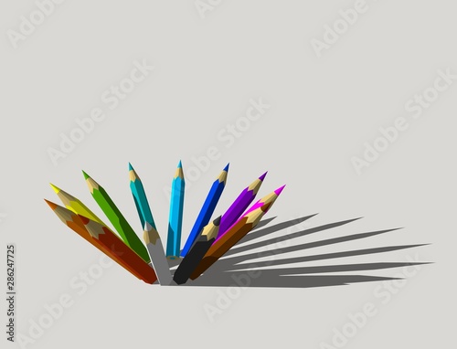 Color pencils. Isolated on ...