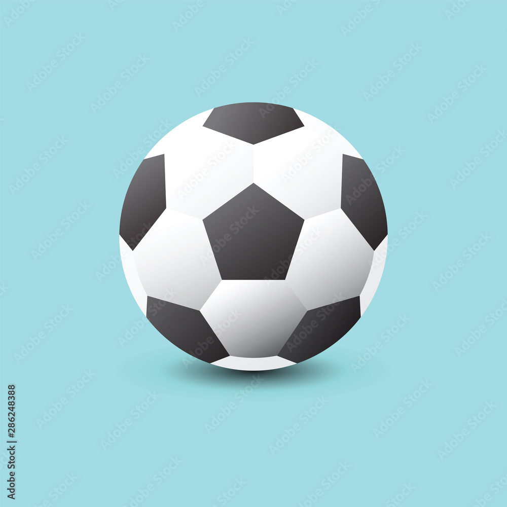 Obraz premium Soccer ball icon flat vector illustration.