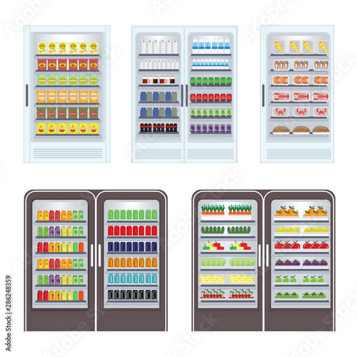 Showcase refrigerator for cooling drinks with sweet.