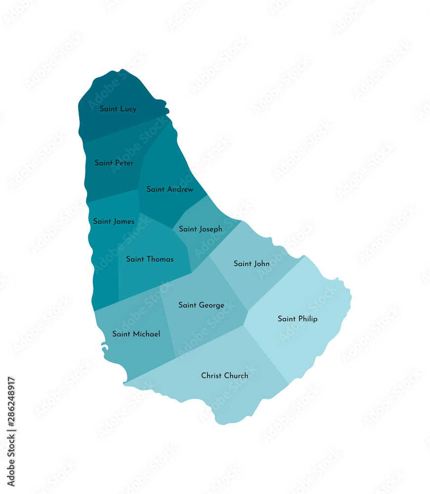 Vector isolated illustration of simplified administrative map of
