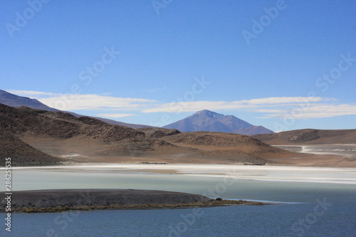 Salar de Uyuni  amid the Andes in southwest Bolivia